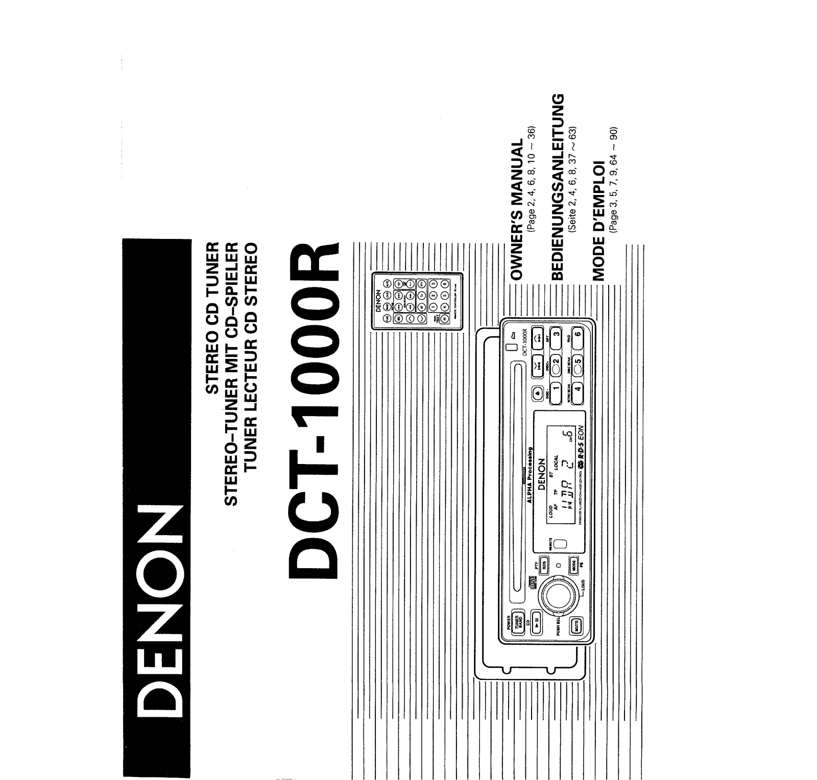Denon DCT-1000R Owner's Manual