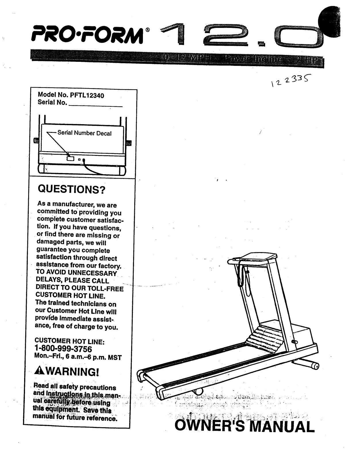 ProForm PFTL12340 User Manual