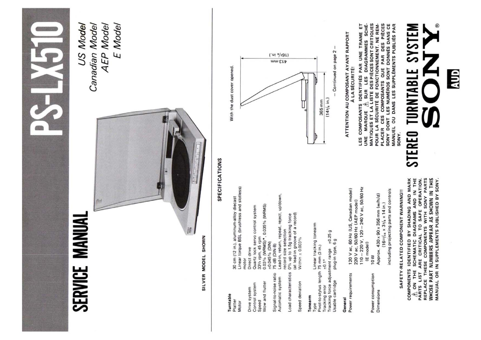 Sony PS-LX510 Service Manual