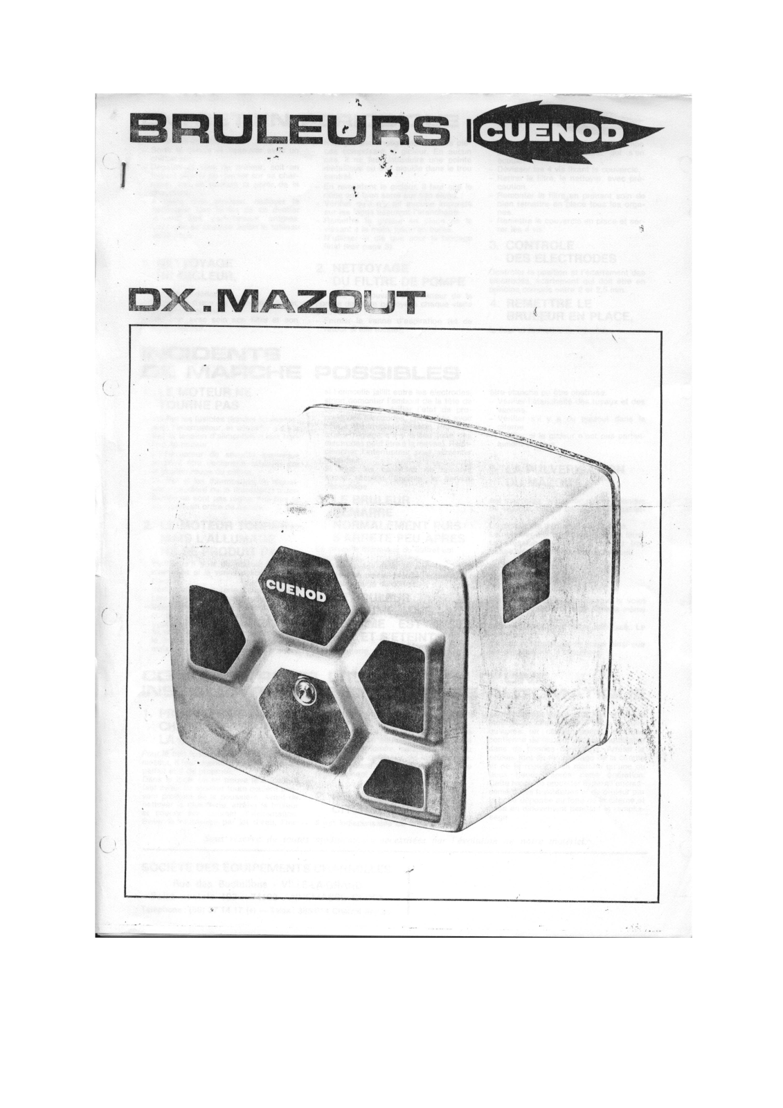 CUENOD BRULEURS DX MAZOUT User Manual