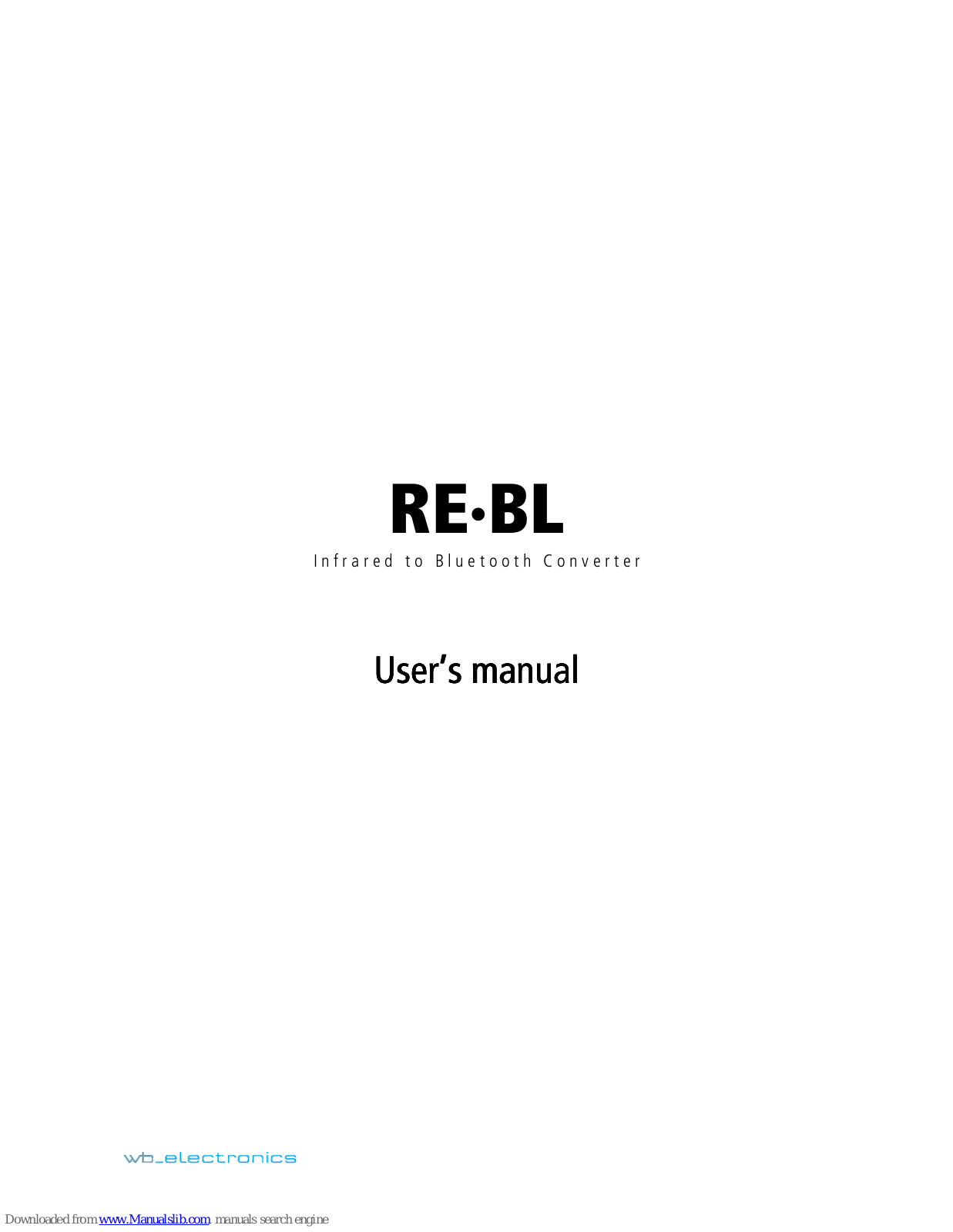 WB Electronics RE·BL User Manual - ManualMachine.com