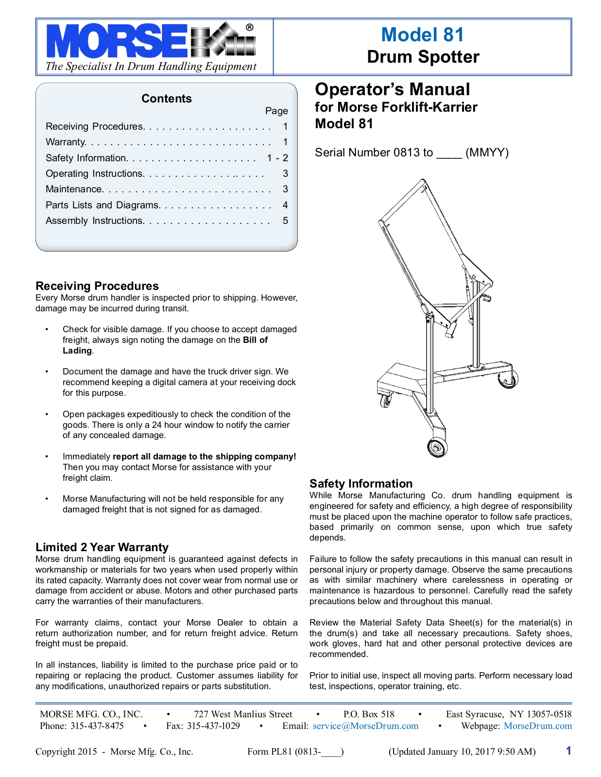 Morse 81 User Manual