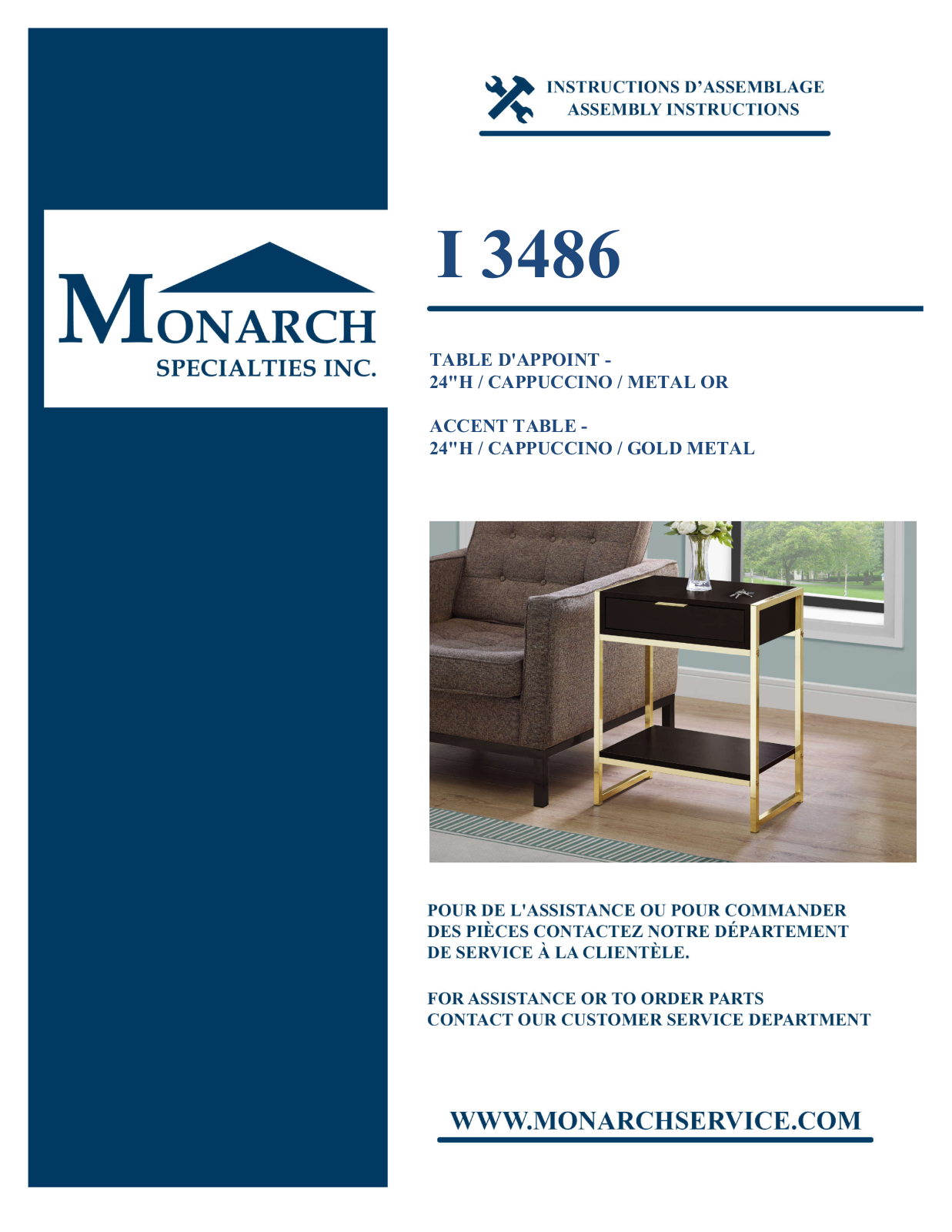 Monarch I3486 Assembly Guide