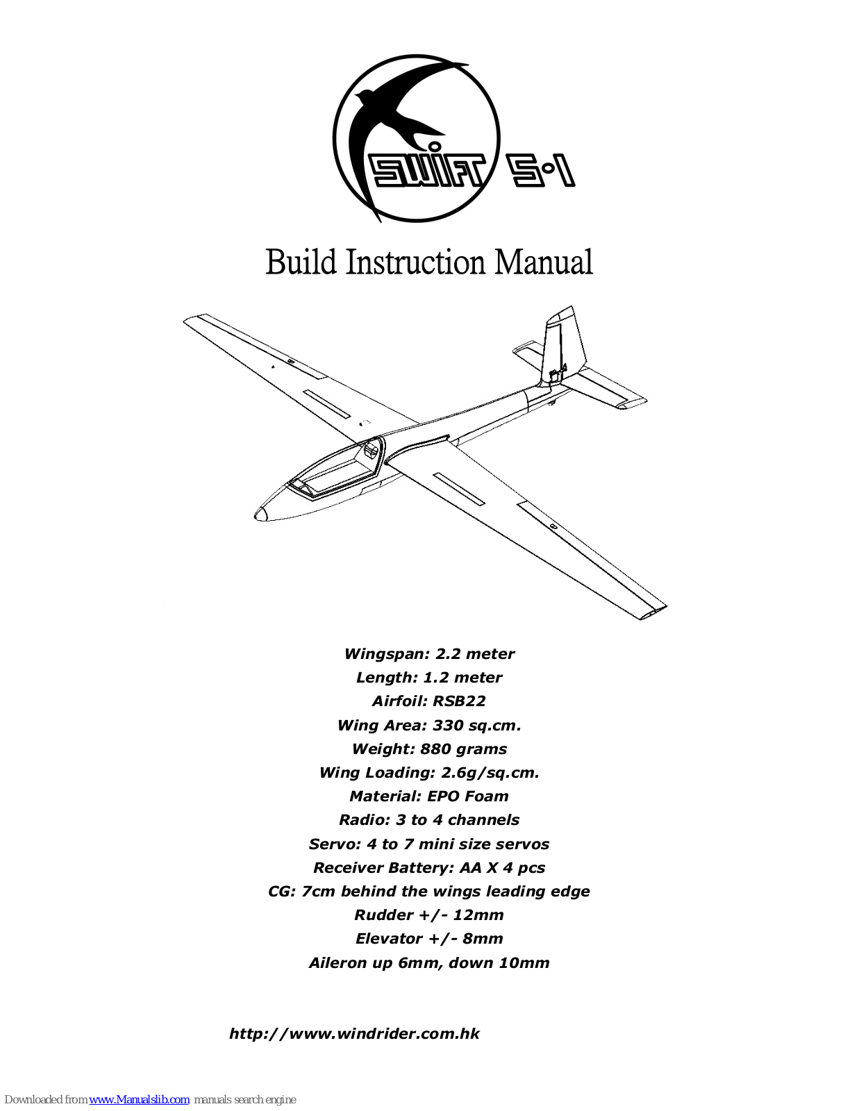 WindRider Swift S-1 Build Instruction Manual