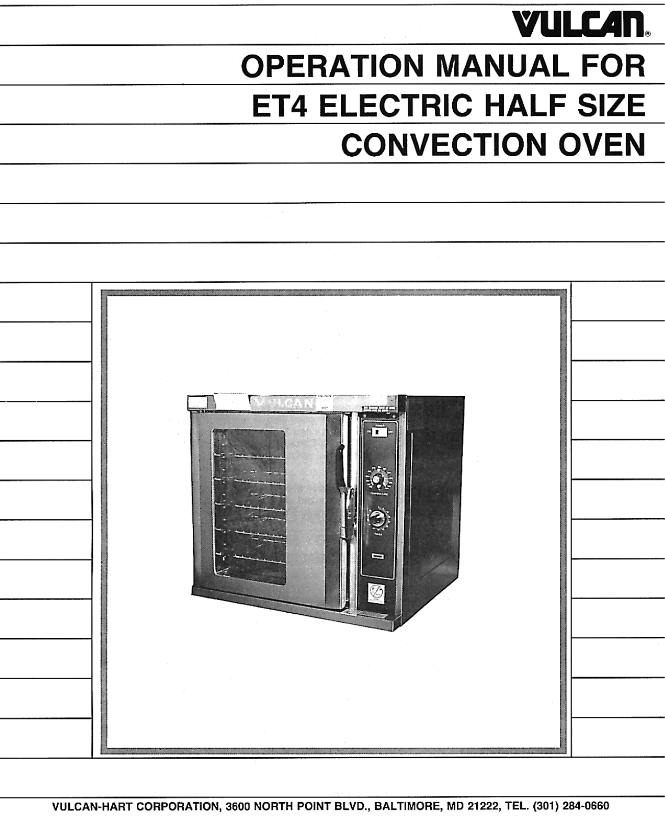 Vulcan-Hart E14 User Manual