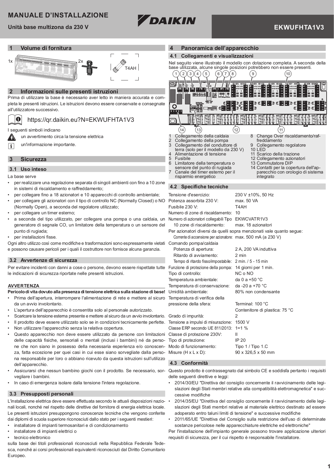 Daikin EKWUFHTA1V3 Installation manuals