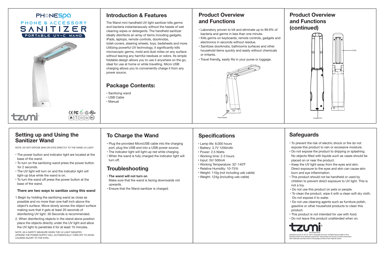 Tzumi Sanitizer User Manual