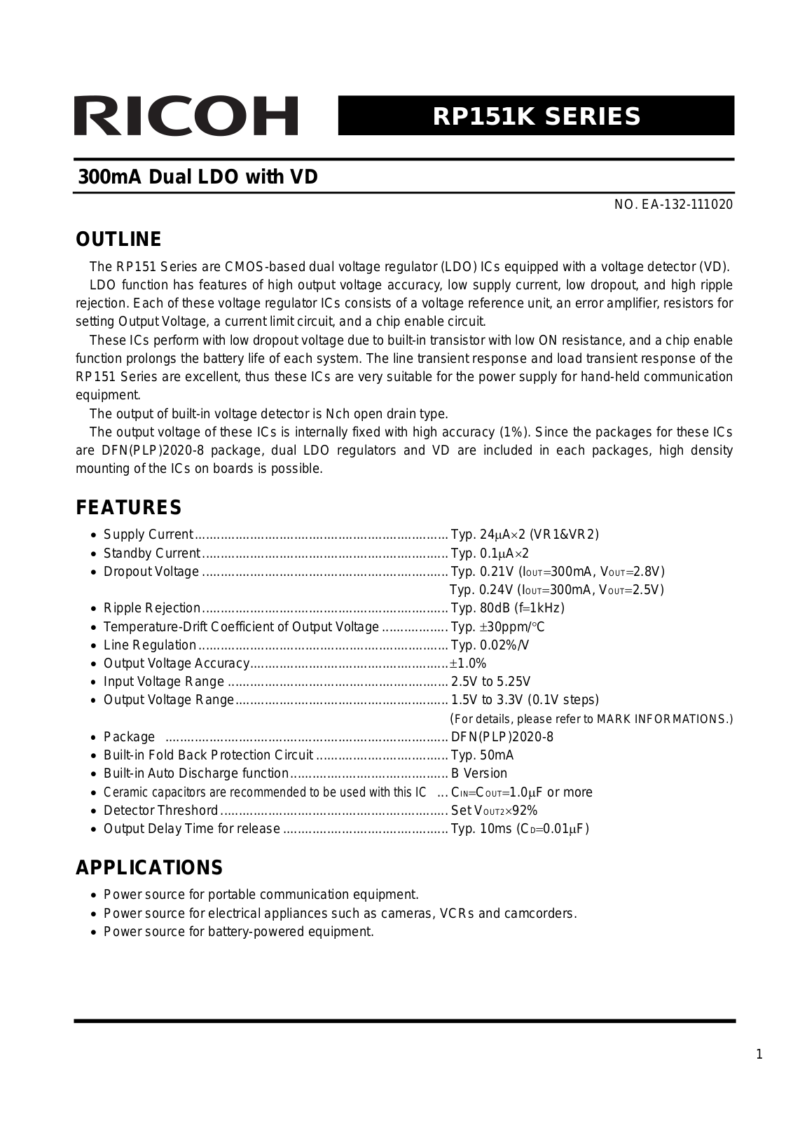 RICOH RP151K Technical data