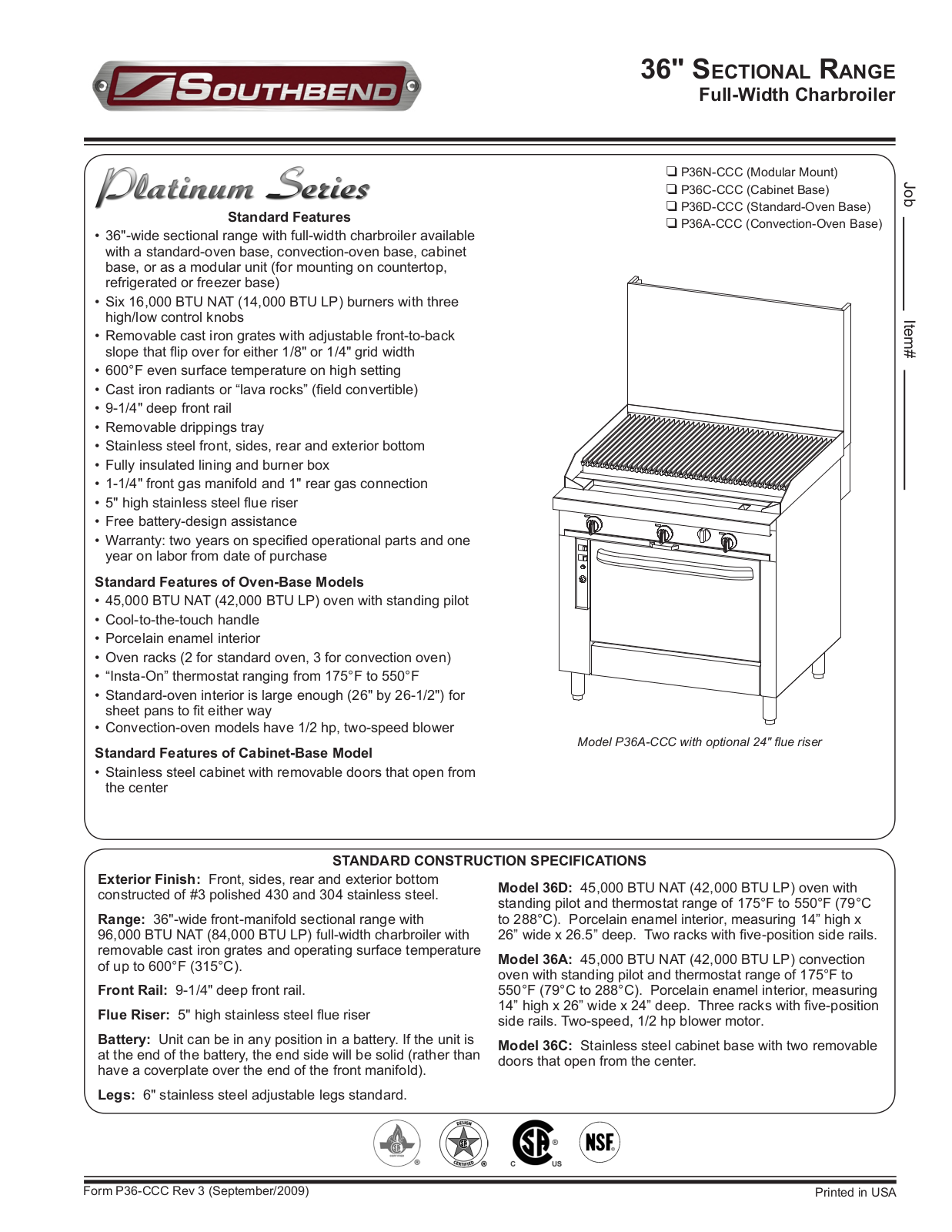 Southbend P36N-CCC General Manual