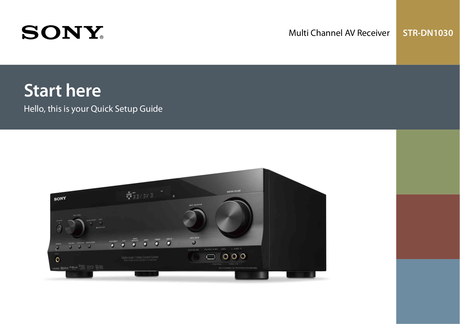 Sony STR-DN1050, STR-DN850 Quick Start Guide