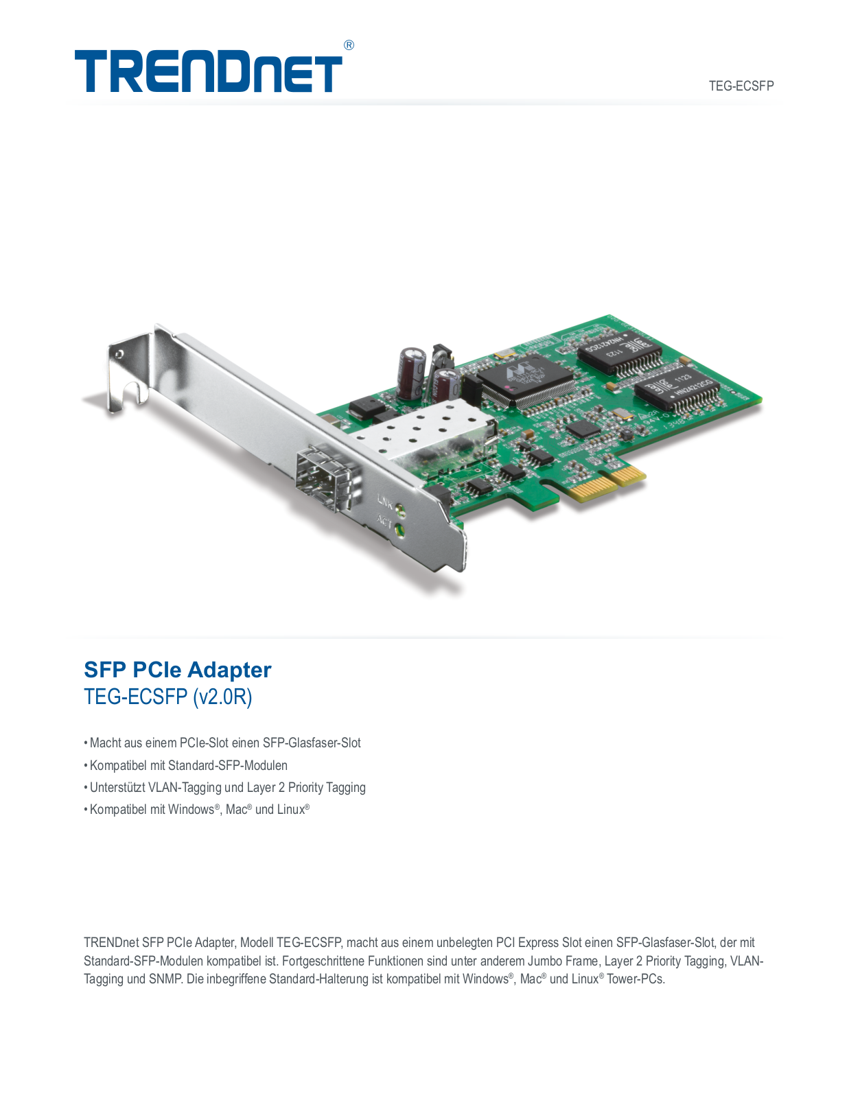 TRENDnet TEG-ECSFP User Manual