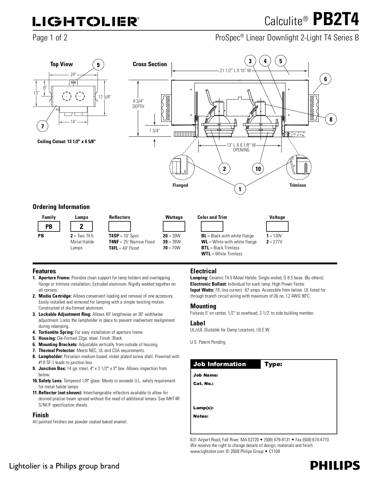 Lightolier PB2T4 User Manual