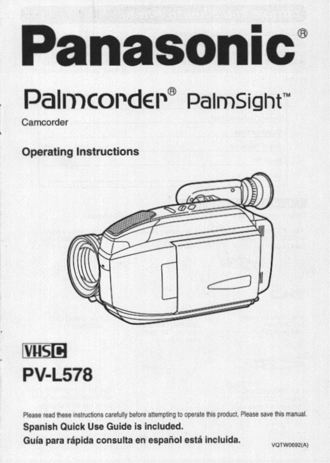 Panasonic PV-L578D, PV-L578 User Manual