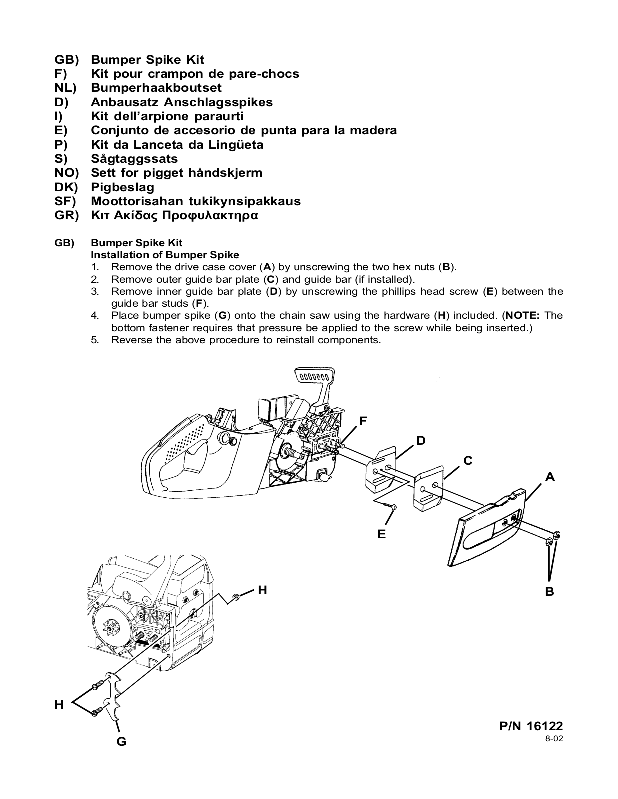 Homelite 16122 User Manual