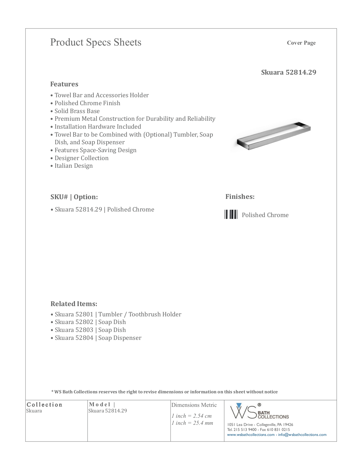 WS Bath Collections WSO3589 Specifications - ManualMachine.com
