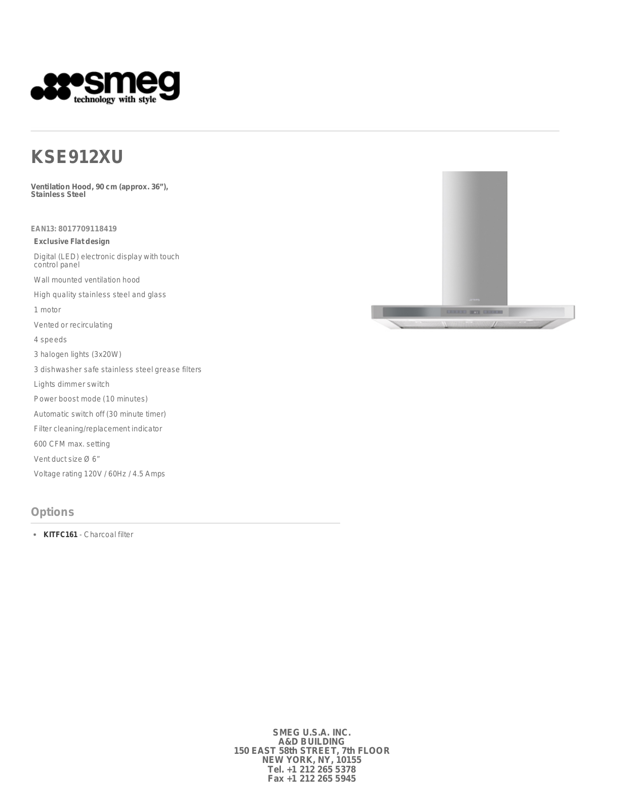 Smeg KSE912XU User Manual