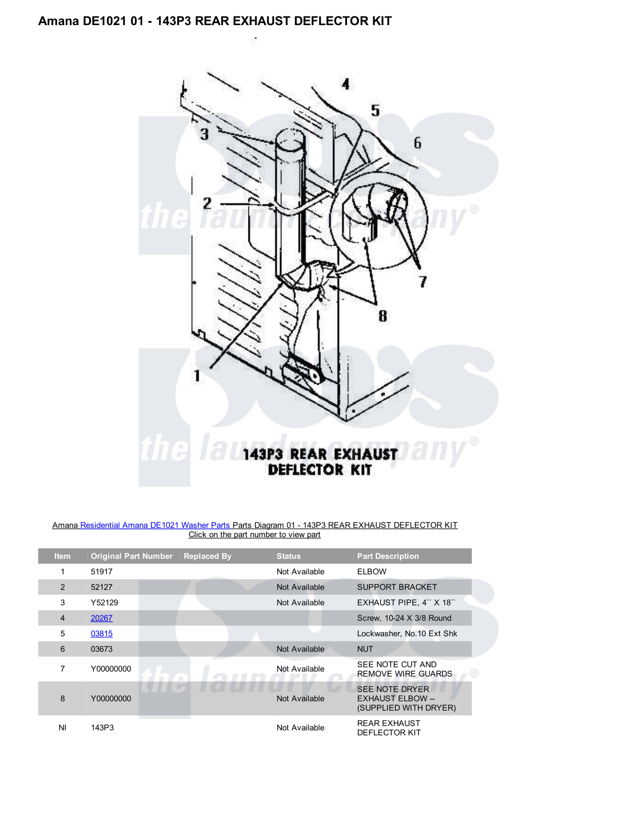 Amana DE1021 Parts Diagram