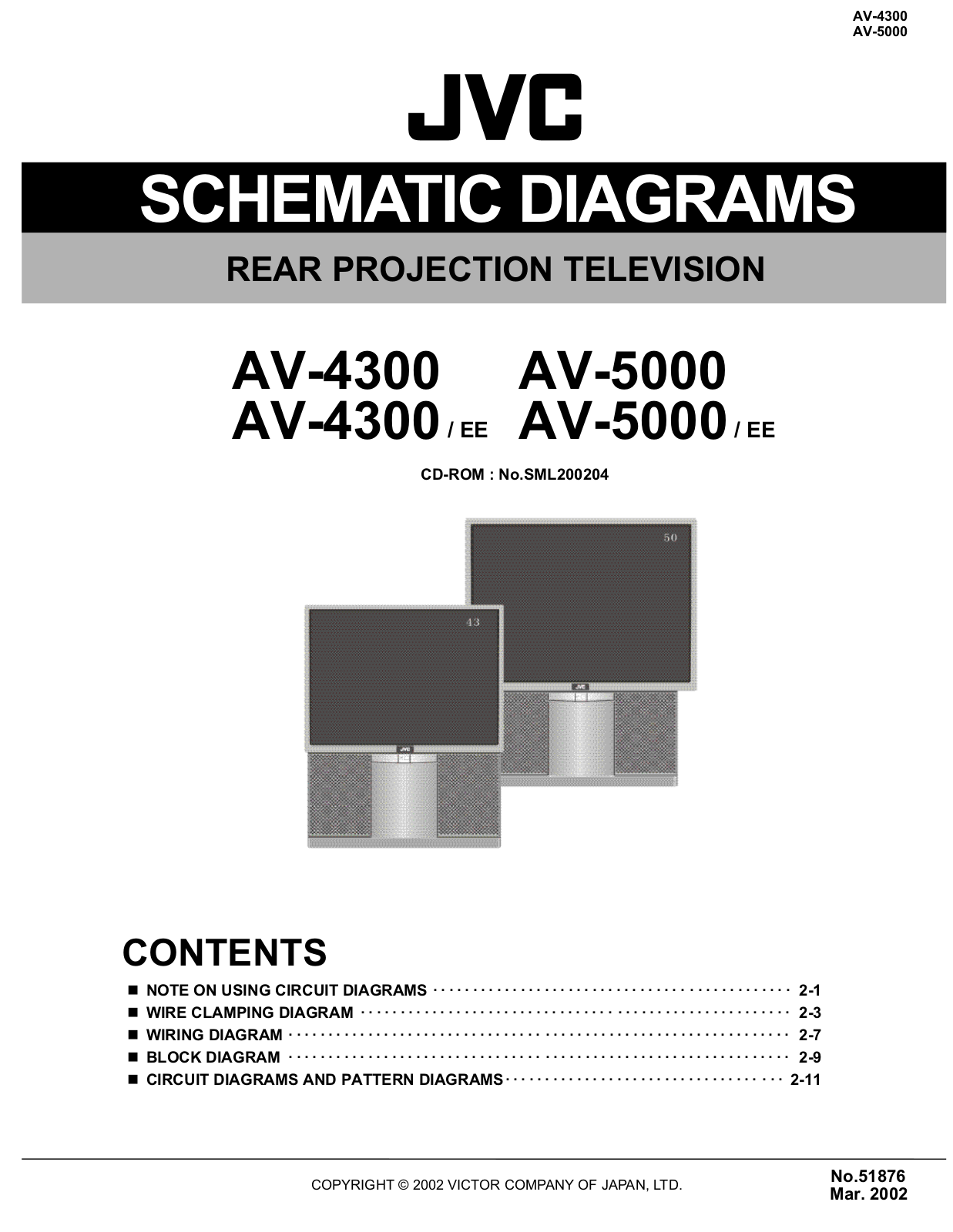 JVC AV-4300, AV-4300EE, AV-5000, AV-5000EE Schematics