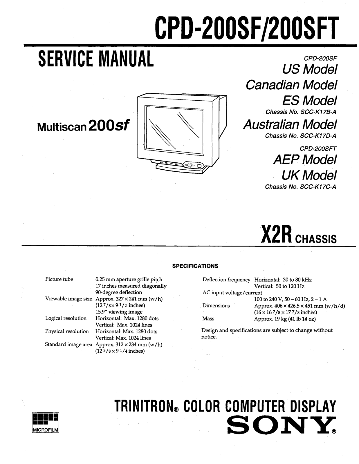 Sony CPD-200SF, CPD-200SFT Service Manual
