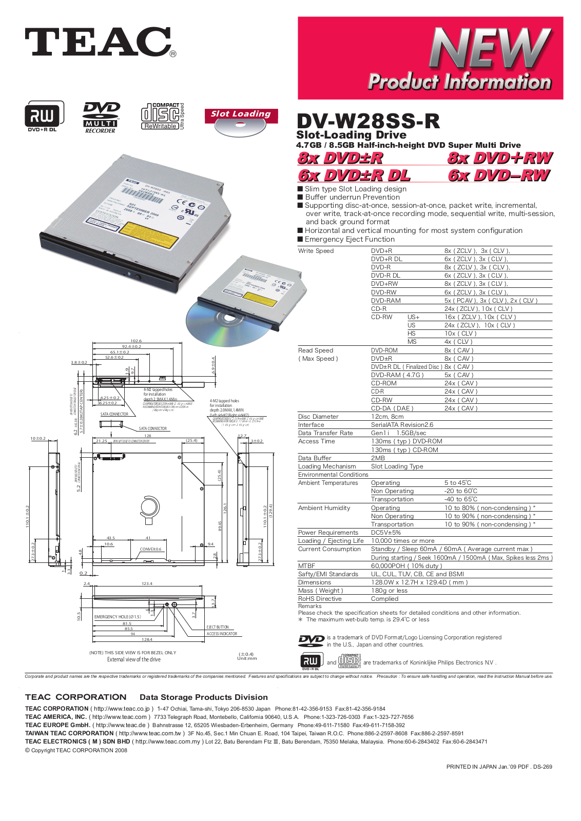 Teac DV-W28SS-R User Manual