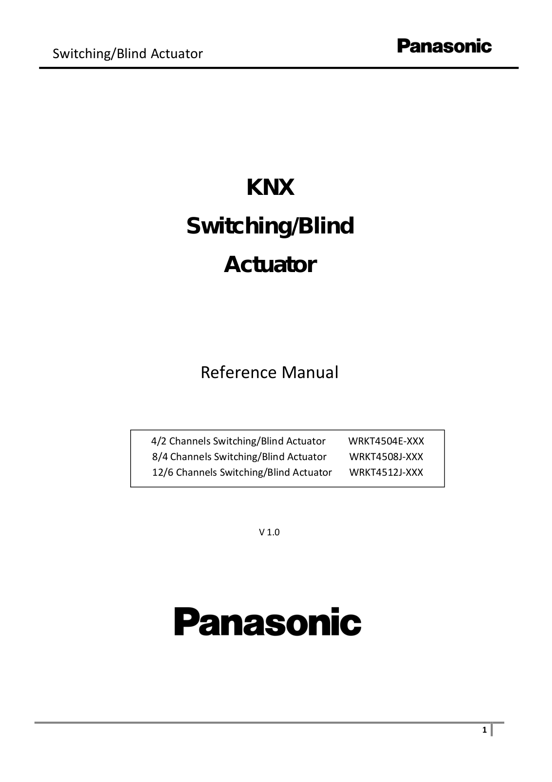 Panasonic WRKT4504E, WRKT4512J, WRKT4508J Reference Manual