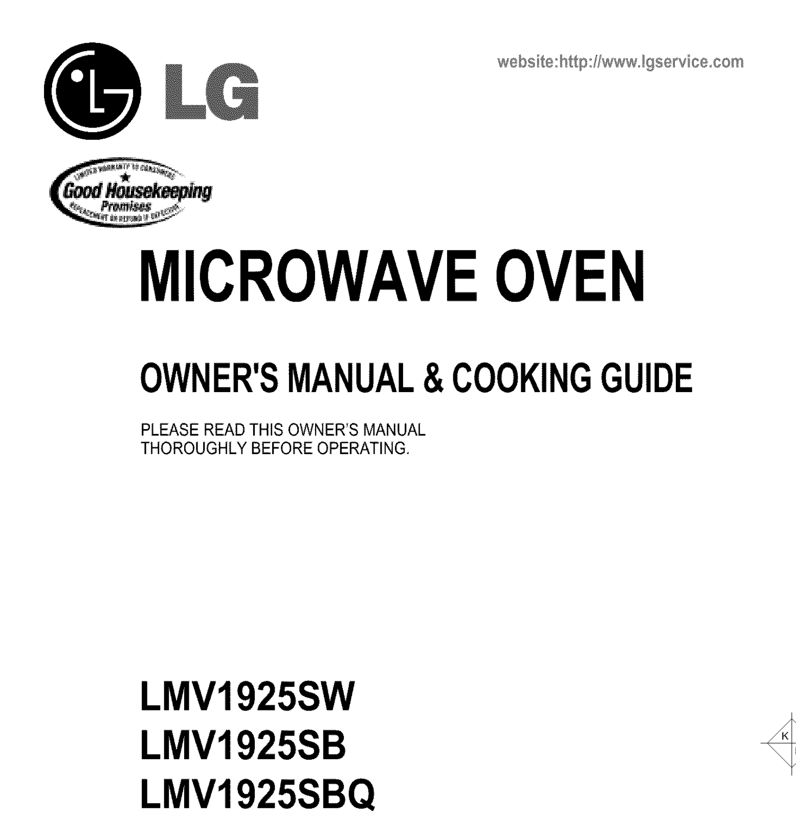 LG LMV1925SW, LMV1925SB Owner’s Manual