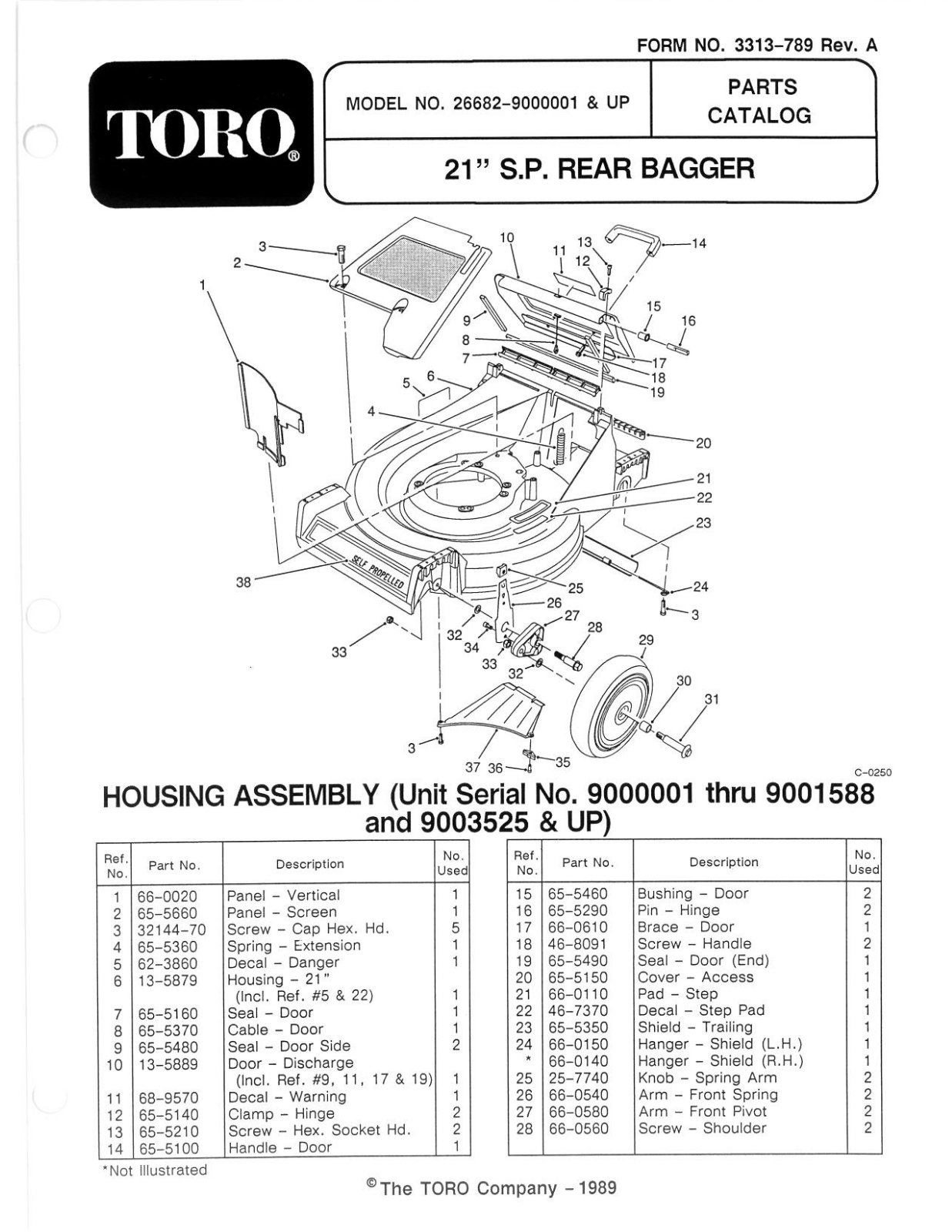 Toro 26682 Parts Catalogue