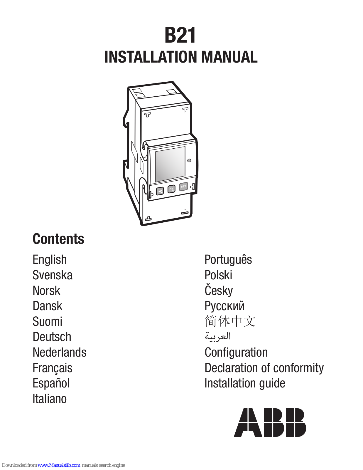 ABB B21 Installation Manual