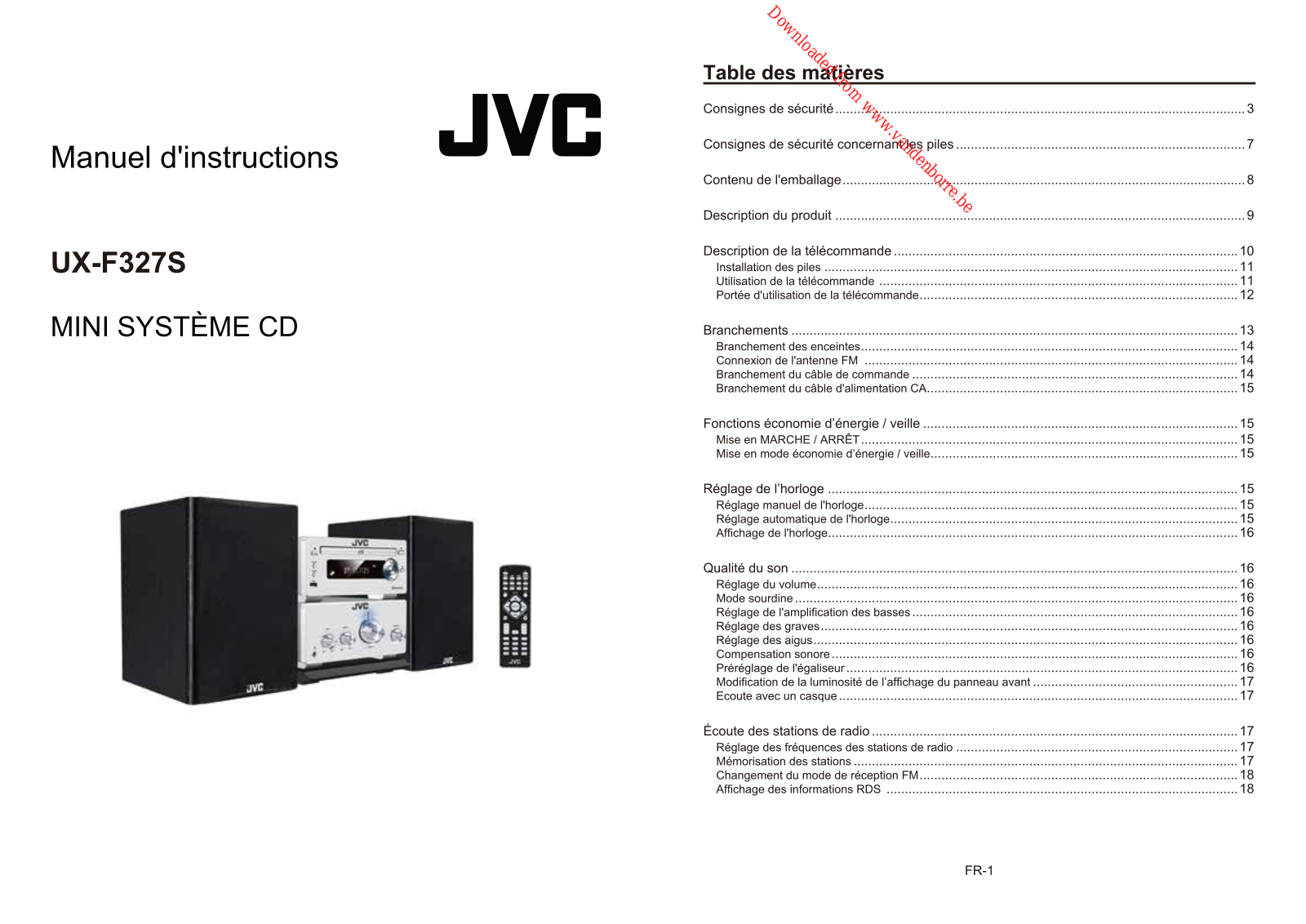 JVC UX-F327S User Manual