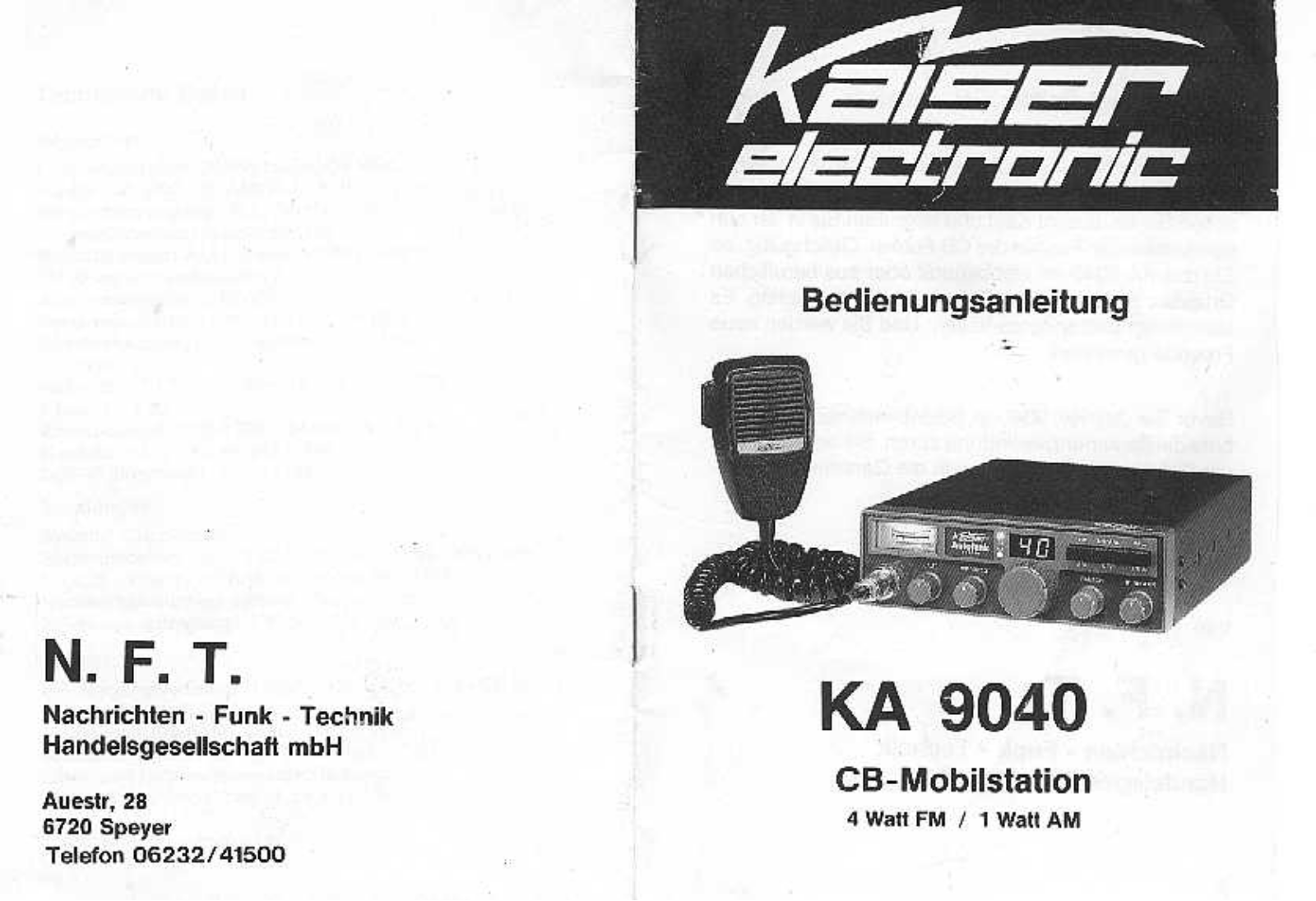 Kaiser KA 9040 User Manual