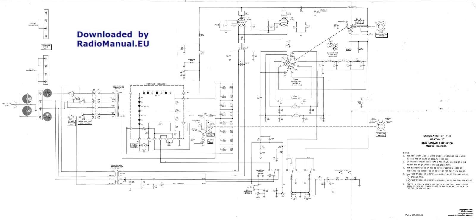 Heathkit HL-2200 Schematics