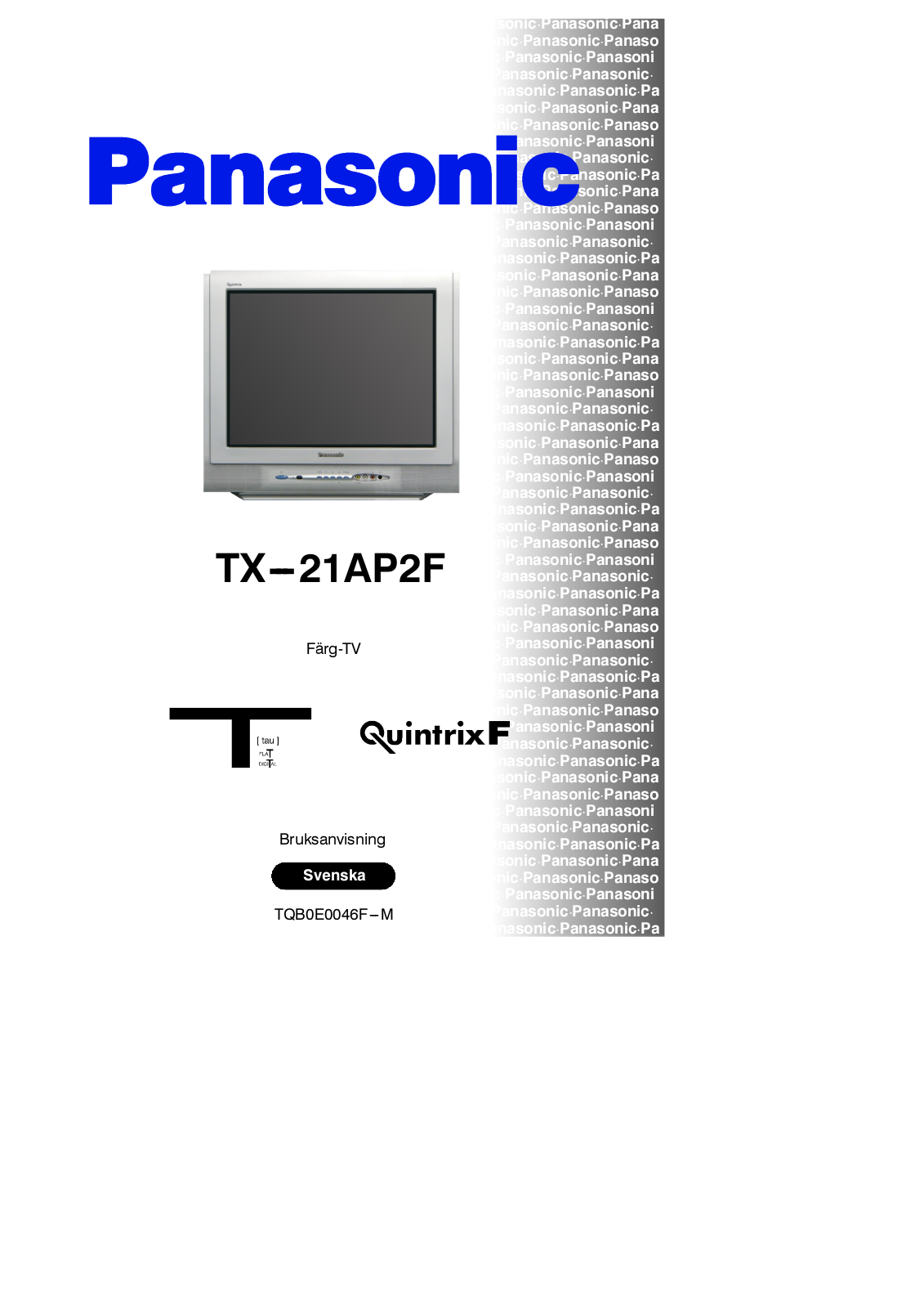 PANASONIC TX-21AP2F User Manual