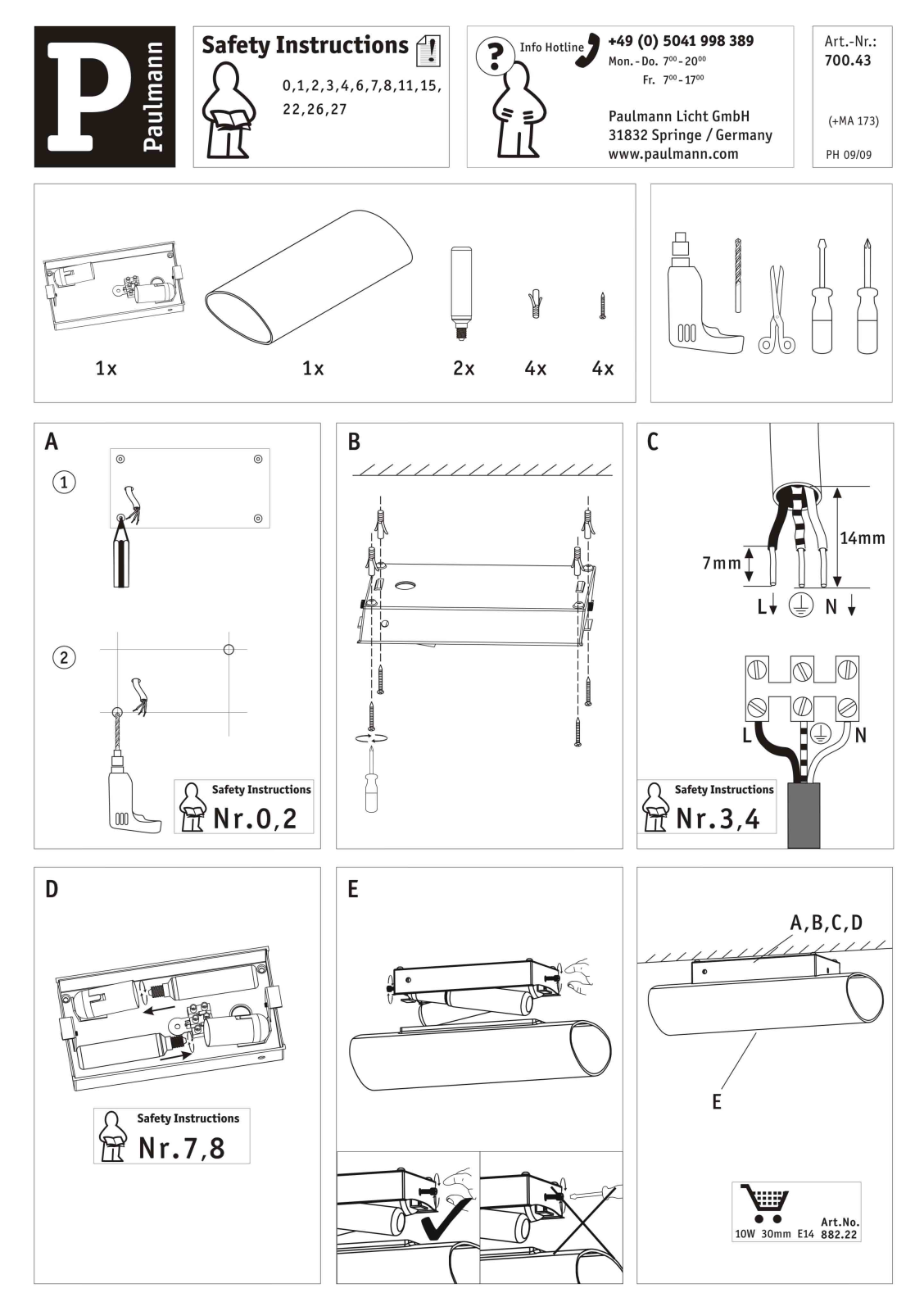 Paulmann 70043 Safety instructions - ManualMachine.com
