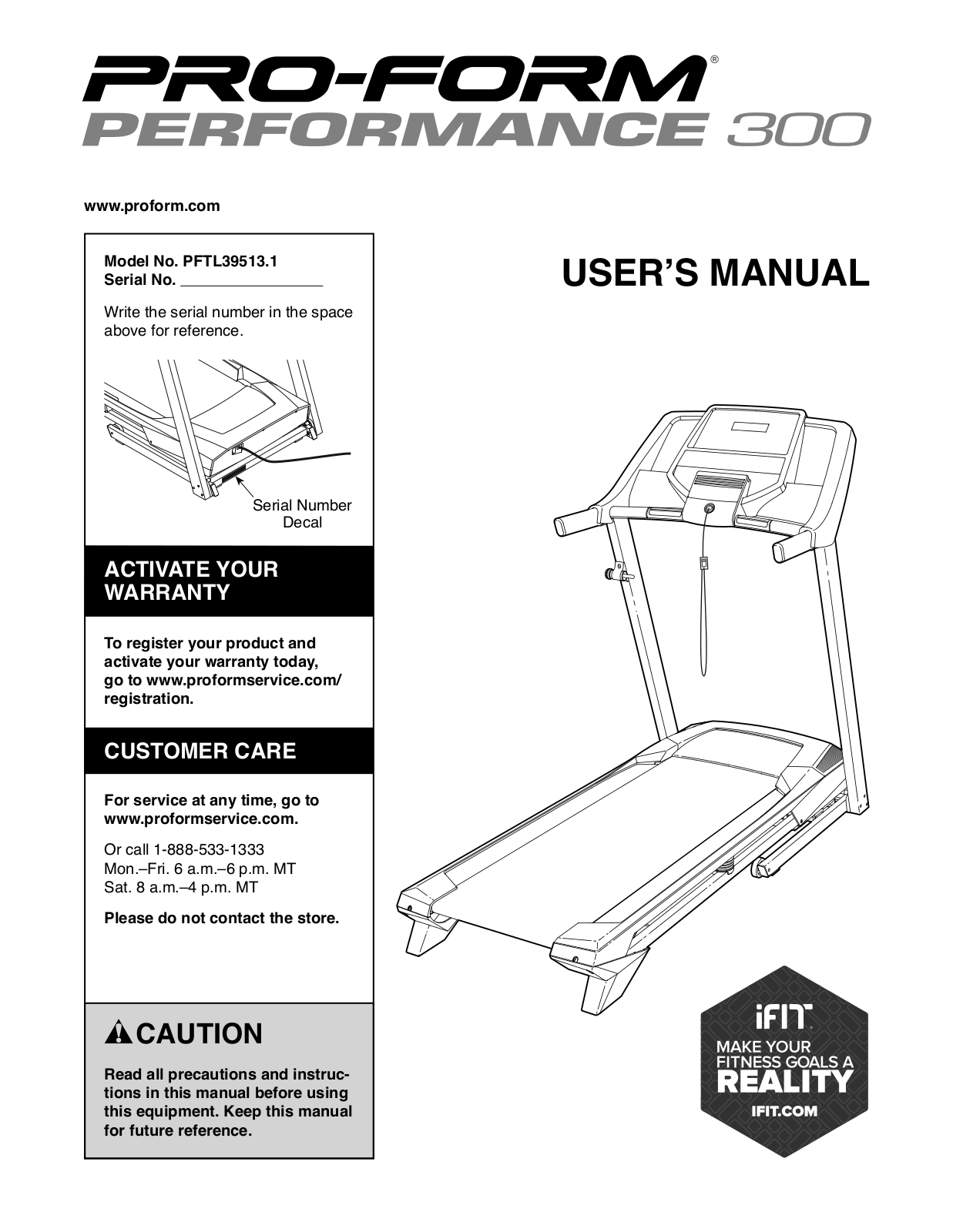 ProForm PERFORMANCE 300 Owner's Manual