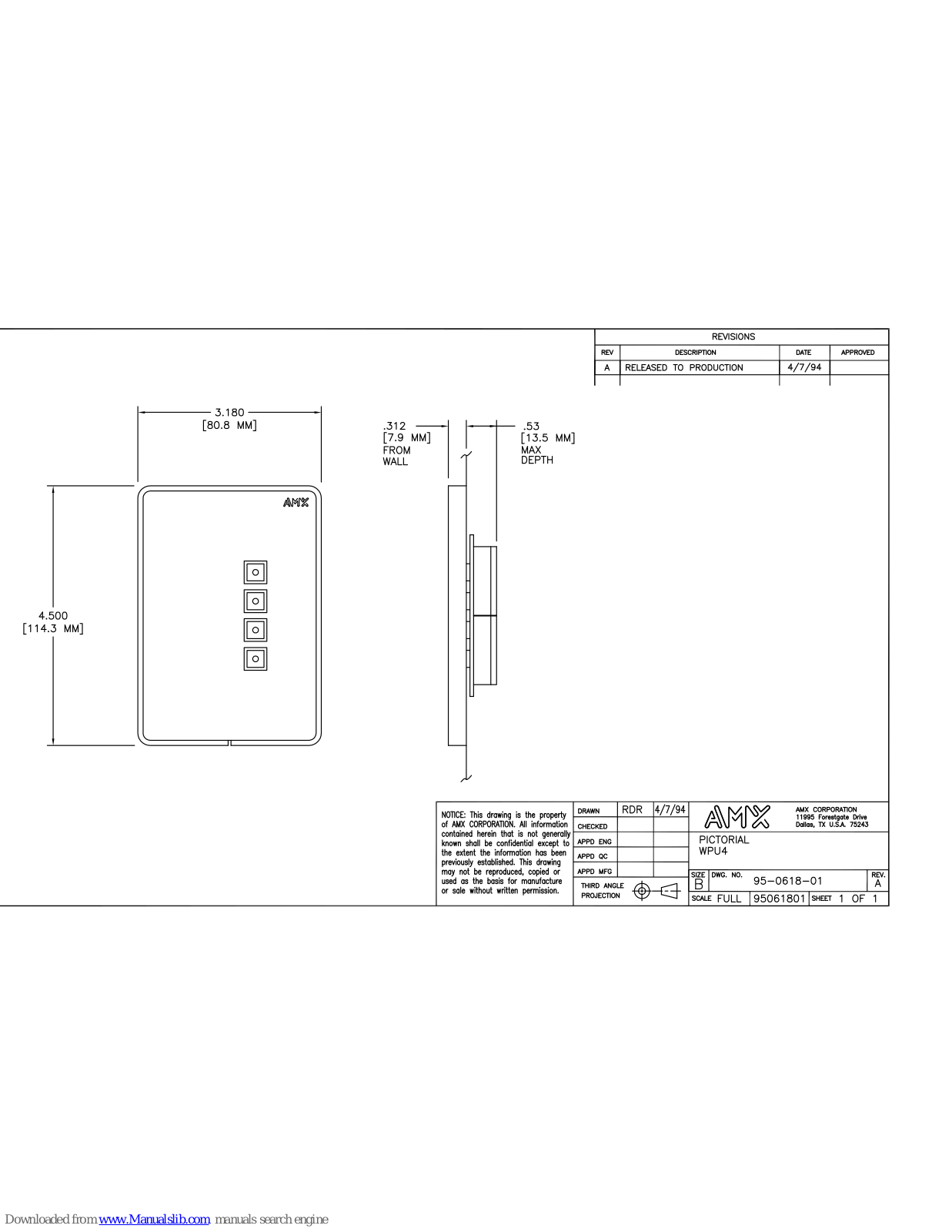 AMX WPU4 Specifications