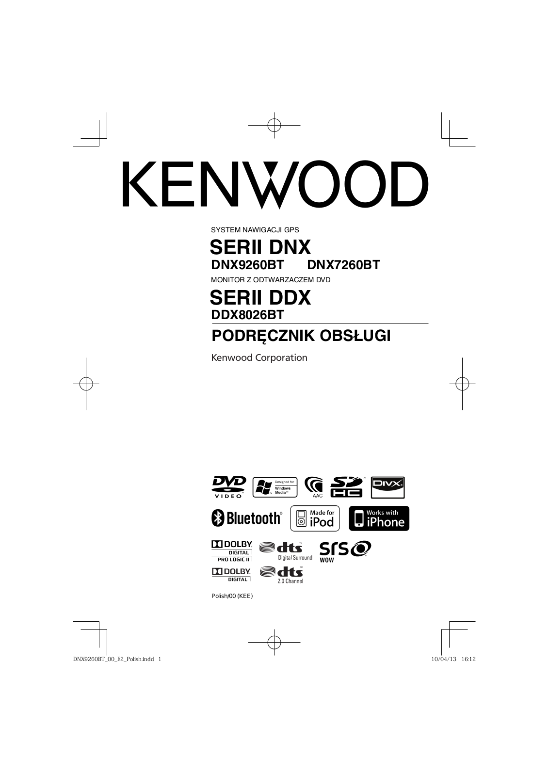 Kenwood DNX7260BT, DNX9260BT, DDX8026BT User Manual