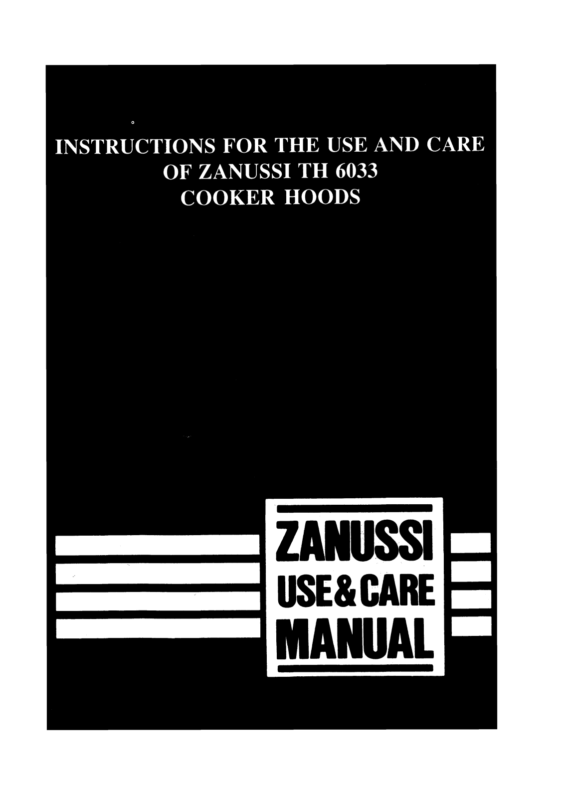 Zanussi TH 6033 Instruction Manual