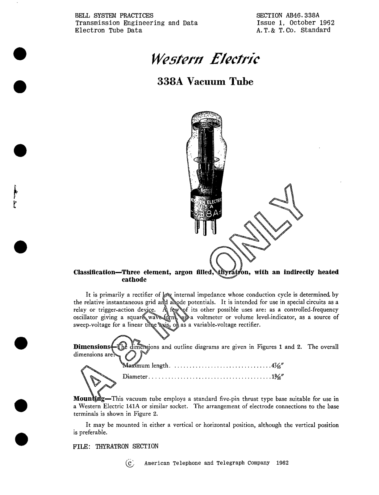 Western Electric 338-A Brochure