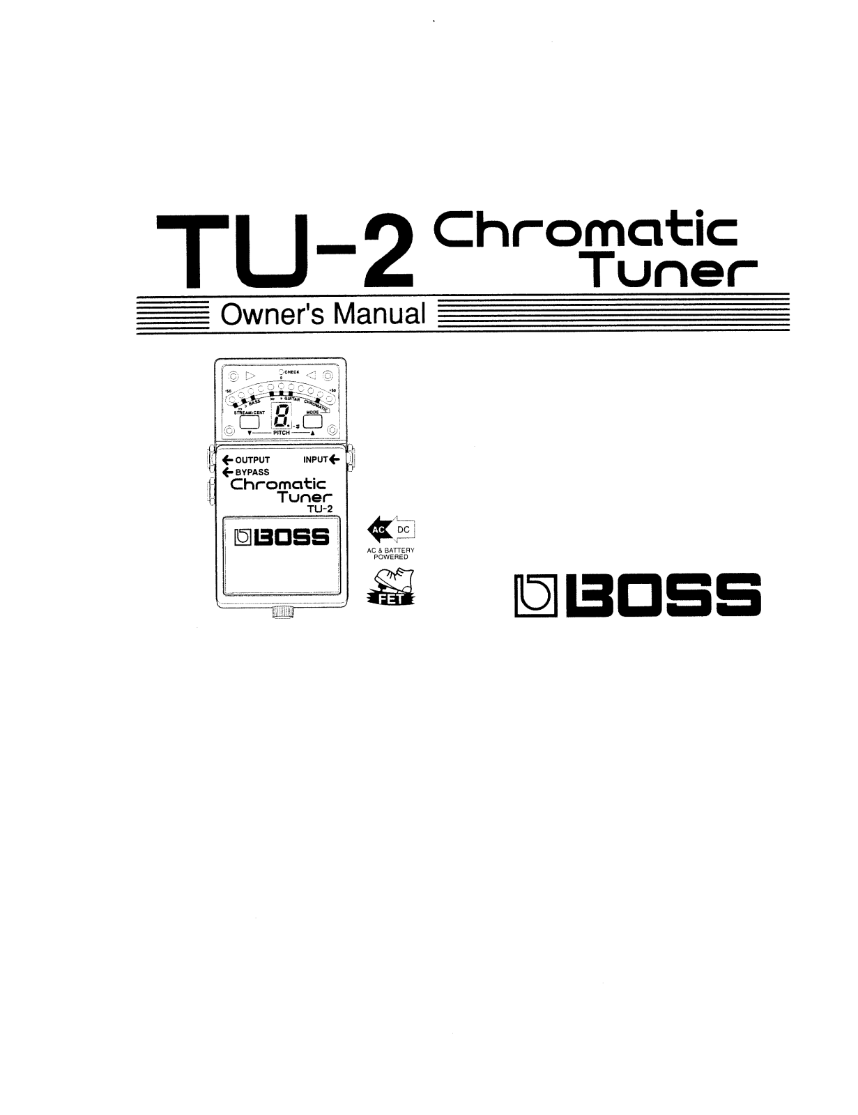 Roland TU 2 Service Manual