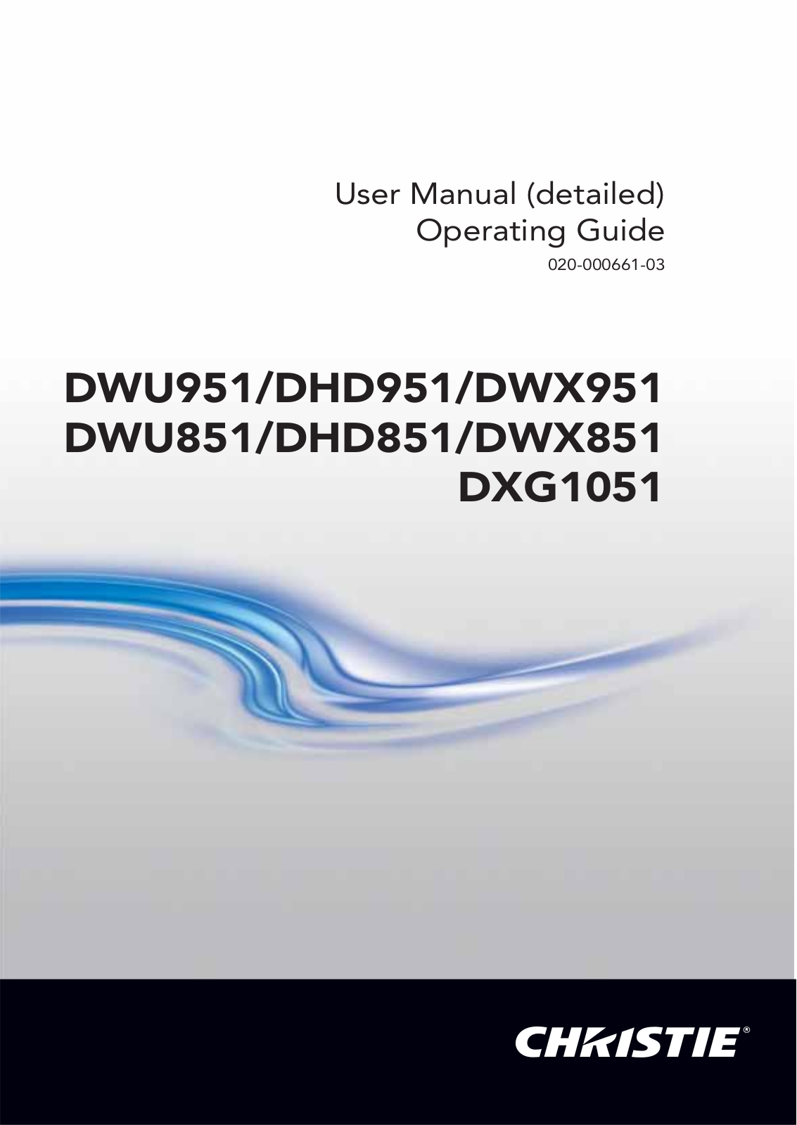 Christie DWU851-Q User Manual