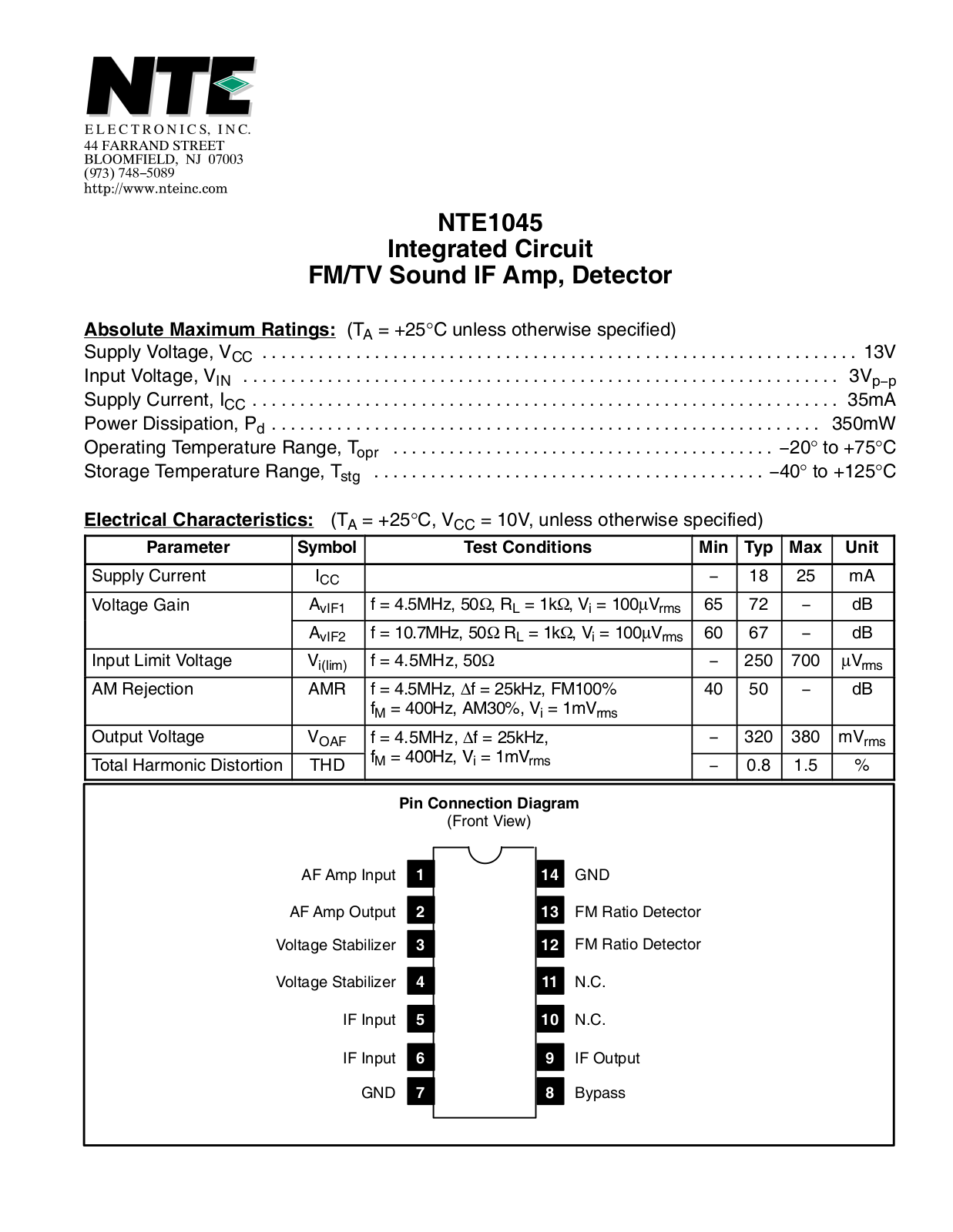 Datasheet ECG1045 Specification - ManualMachine.com