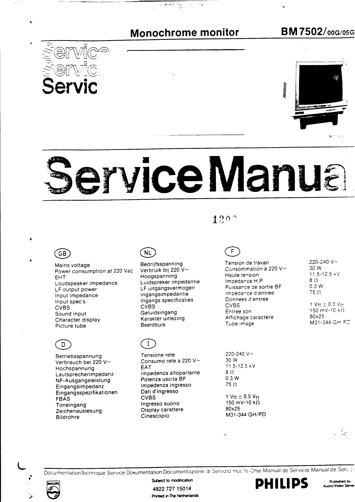 Philips BM7502 Service Manual