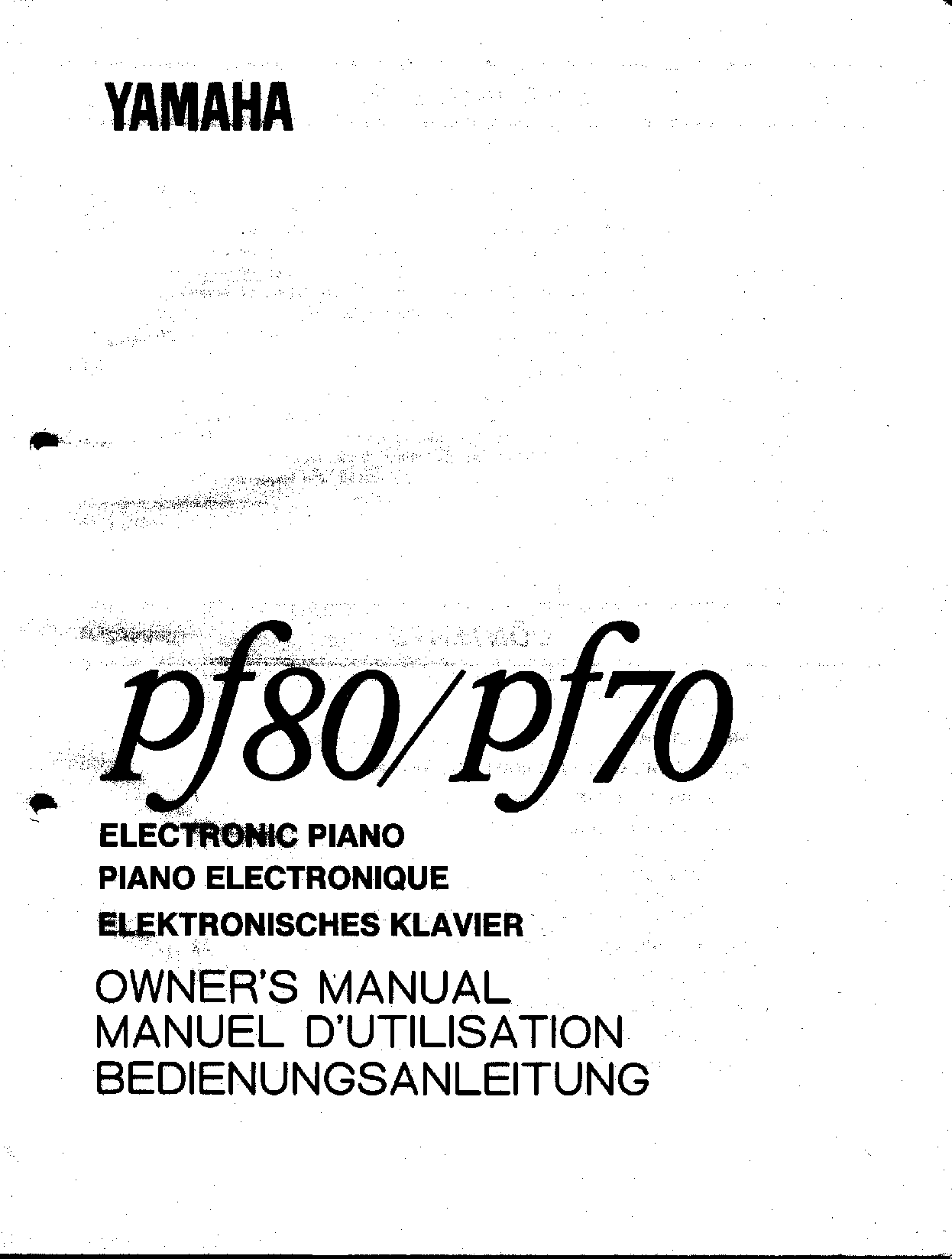 Yamaha PF80, PF80E User Manual