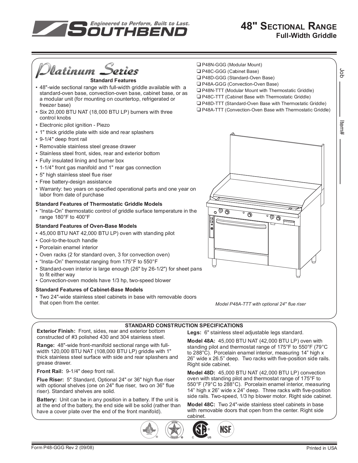 Southbend P48A-GGG User Manual