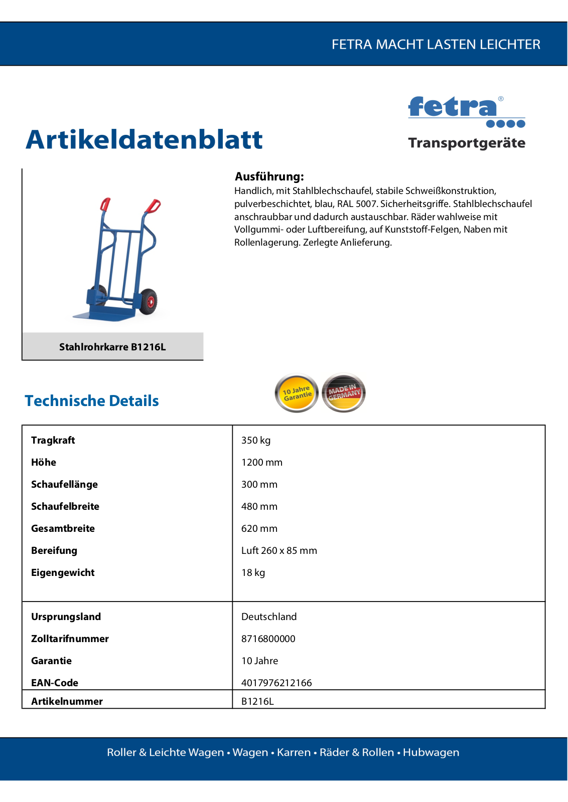 fetra B1216L User Manual