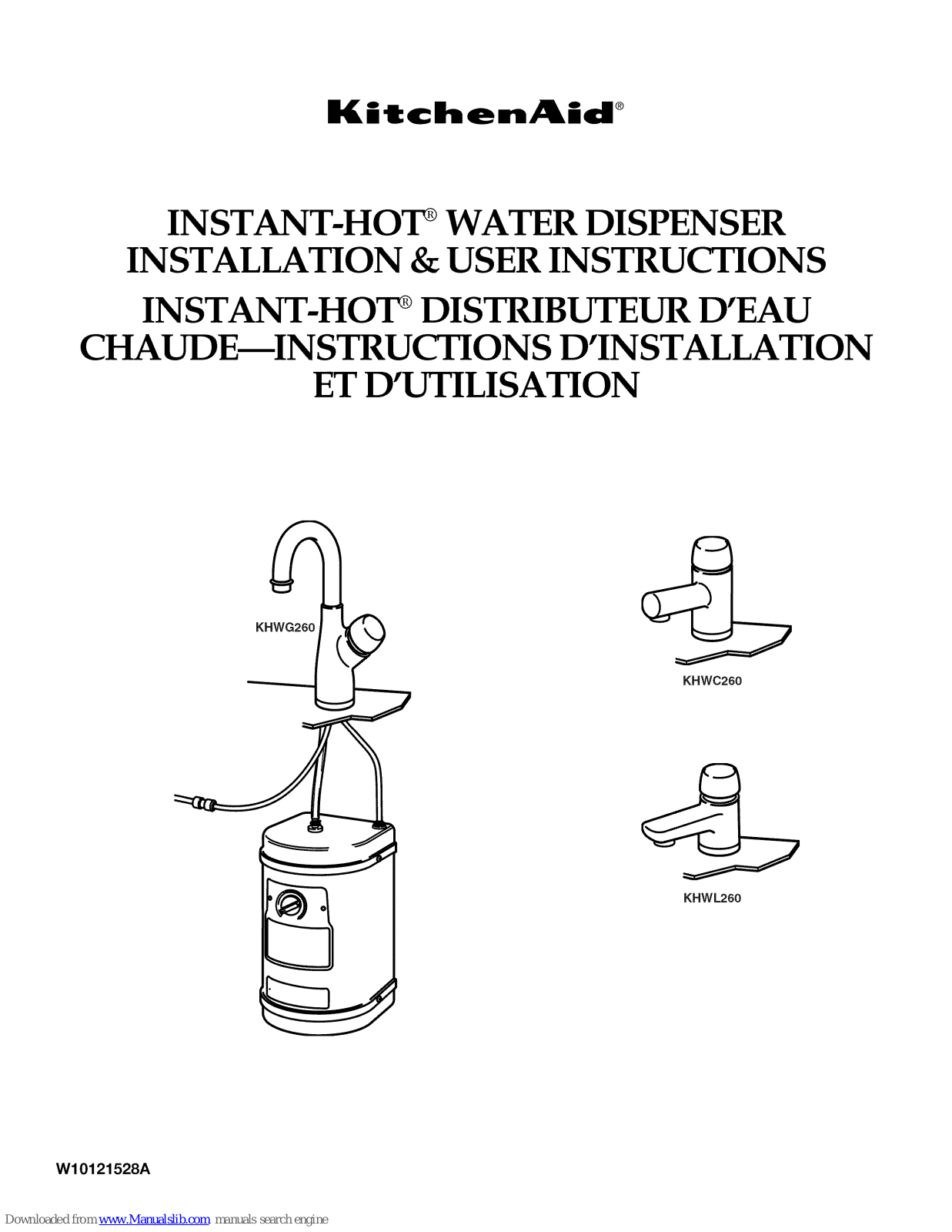 KitchenAid INSTANT-HOT KHWG260, INSTANT-HOT KHWC260, INSTANT-HOT KHLC260 Installation & User's Instructions - ManualMachine.com
