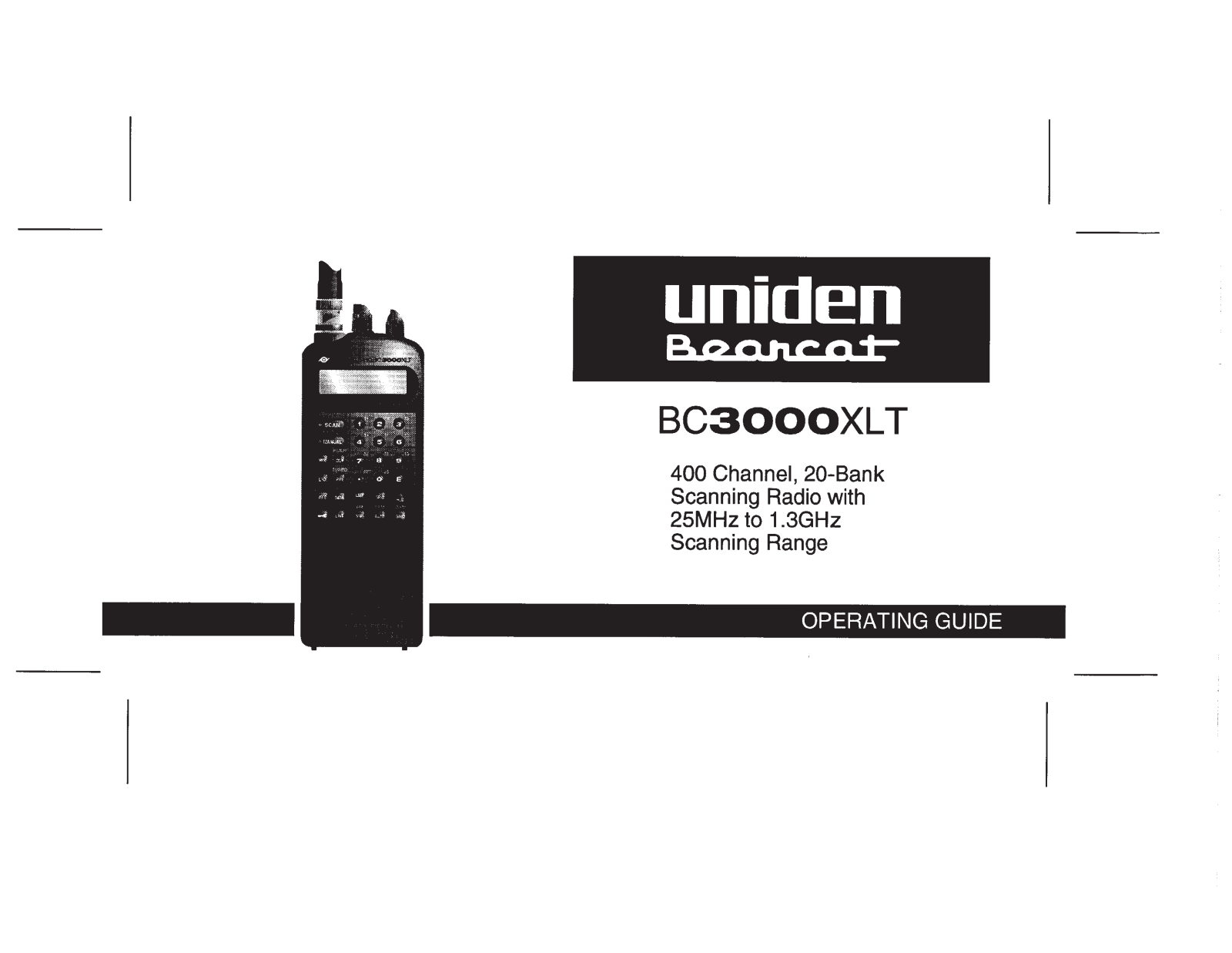 Uniden BC3000XLT User Guide