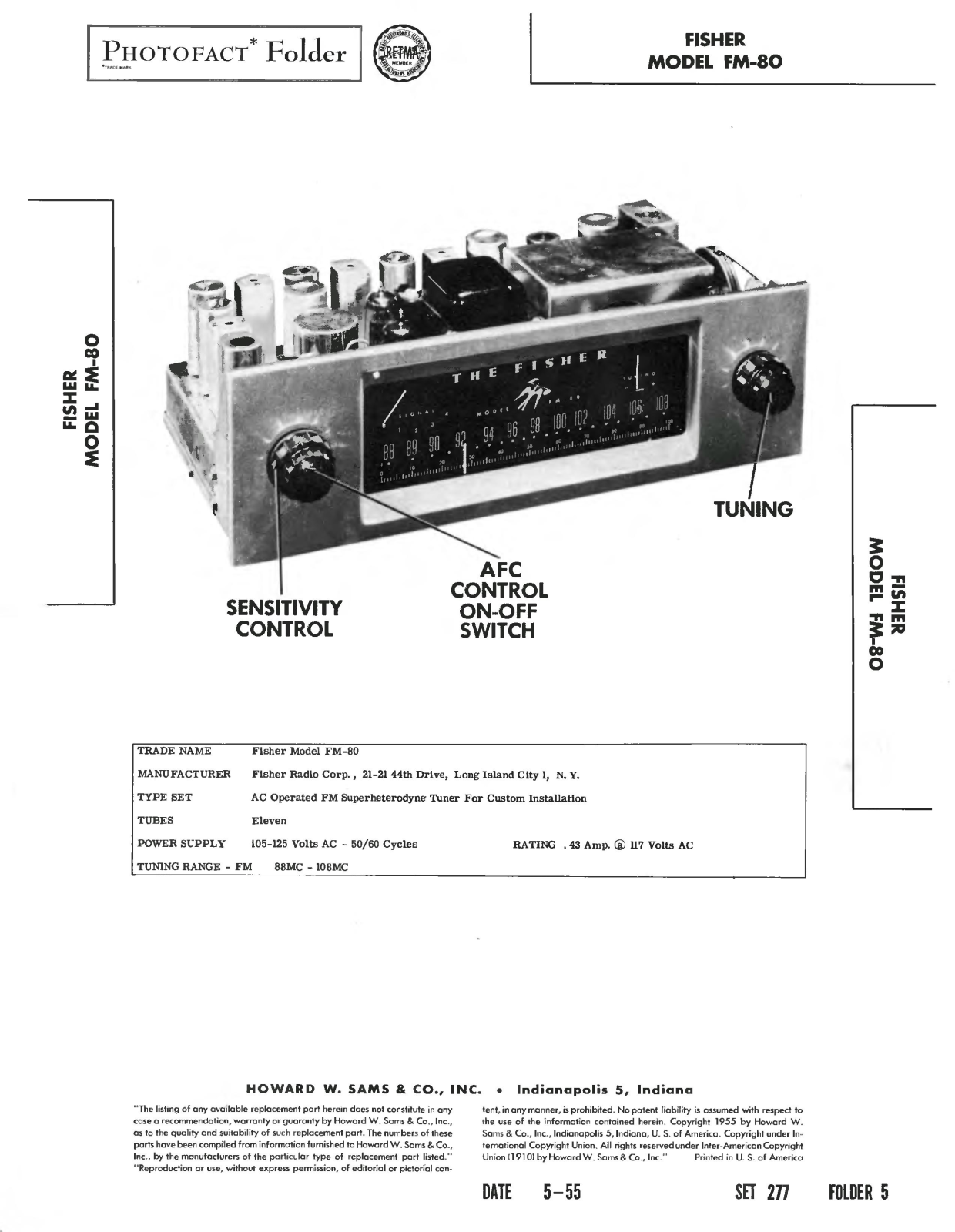 Fisher FM-80 Service manual