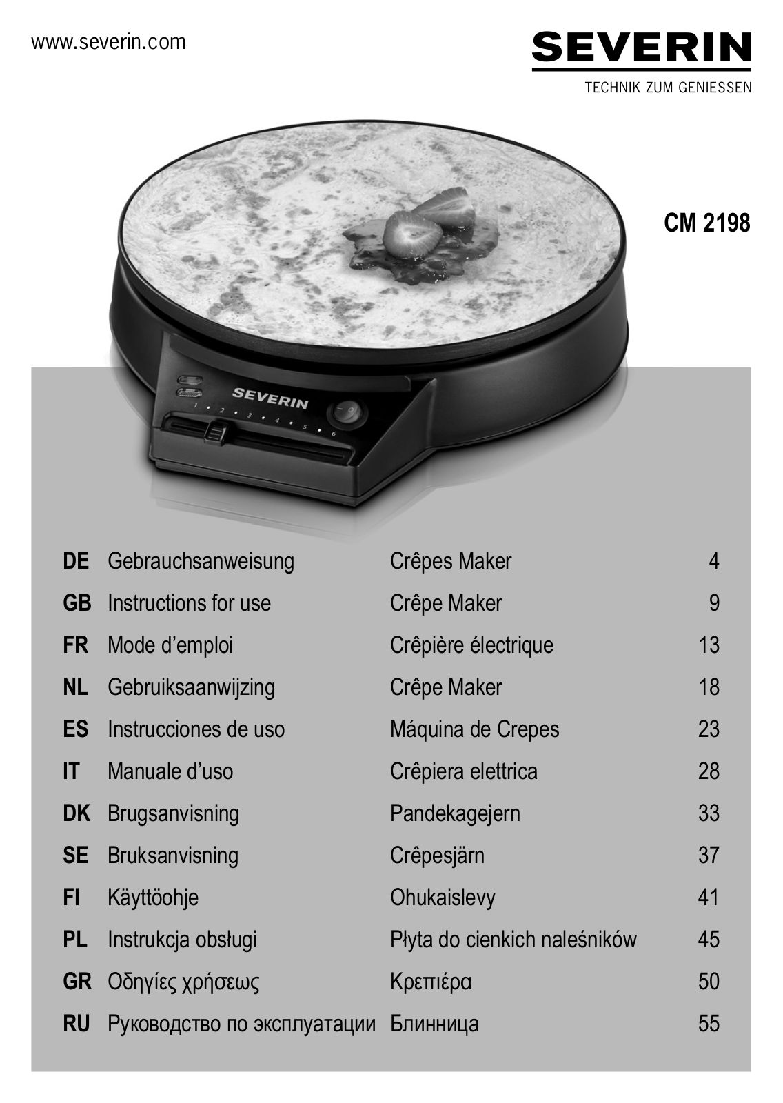 Severin CM 2198 User Manual