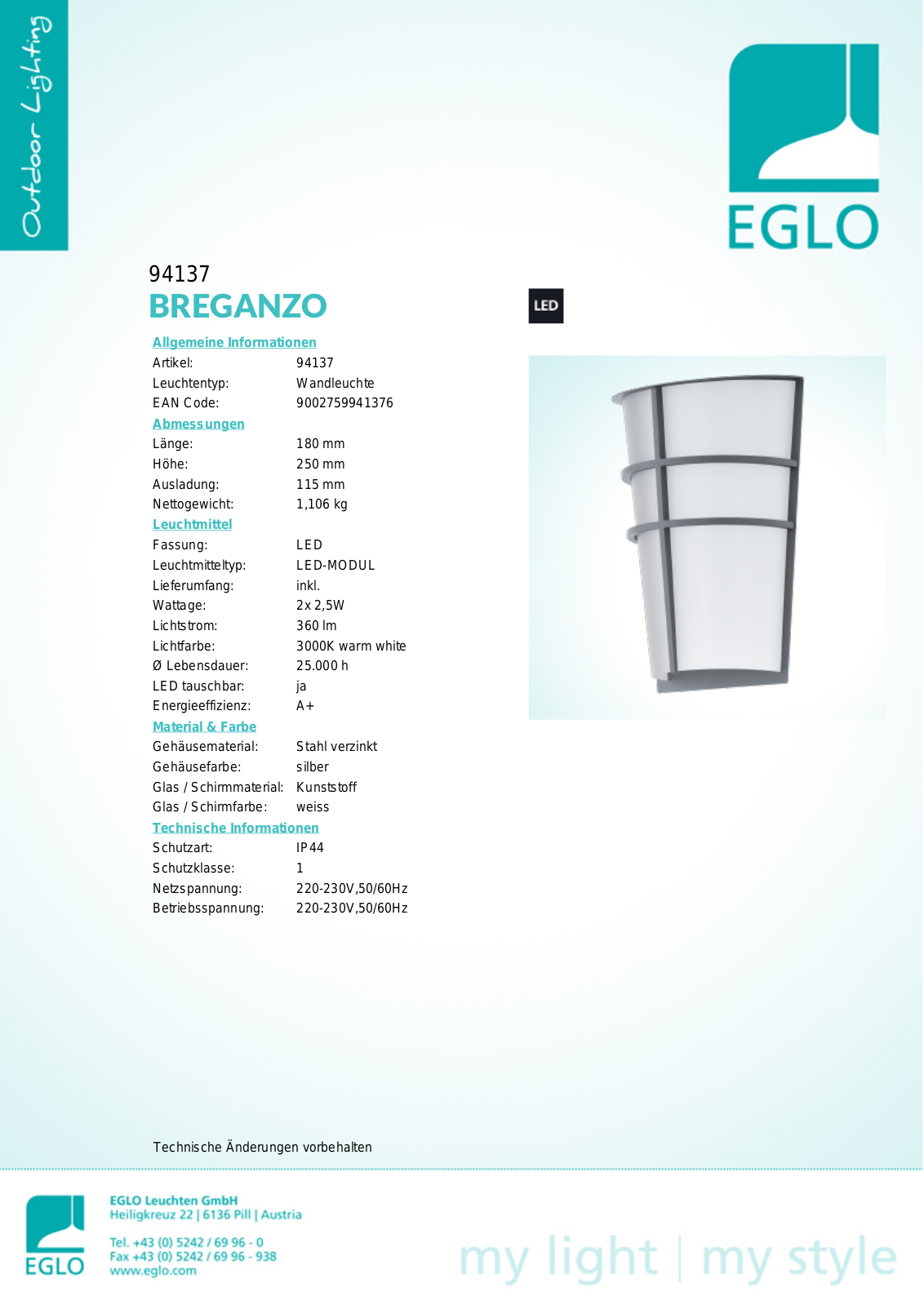 Eglo 94137 Service Manual